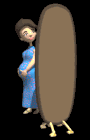 zwangere vrouw voor de spiegel